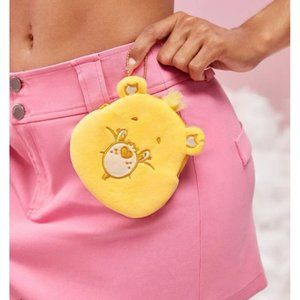 CARE BEARS Yellow Keychain Coin Purse NEW